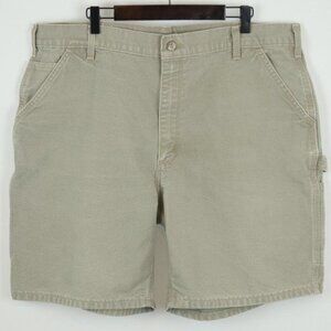 Carhartt Men's Size 40 Tan Cotton Flat Front Canvas Carpenter Work Shorts